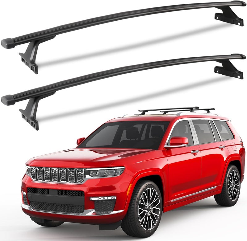 KINGGERI 220lbs Roof Racks Cross Bars Fit for Jeep Grand Cherokee L 2021-2026 & Grand Cherokee 2022-2026, Heavy Duty All Metal Aluminum Roof Rails Crossbars Luggage Cargo Carrier SUV Accessories - Image 1